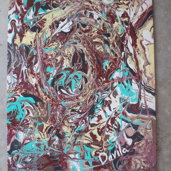 New, Original "Birds Nesting" acrylic abstract painting, 16"x20" - Picture 3 of 8